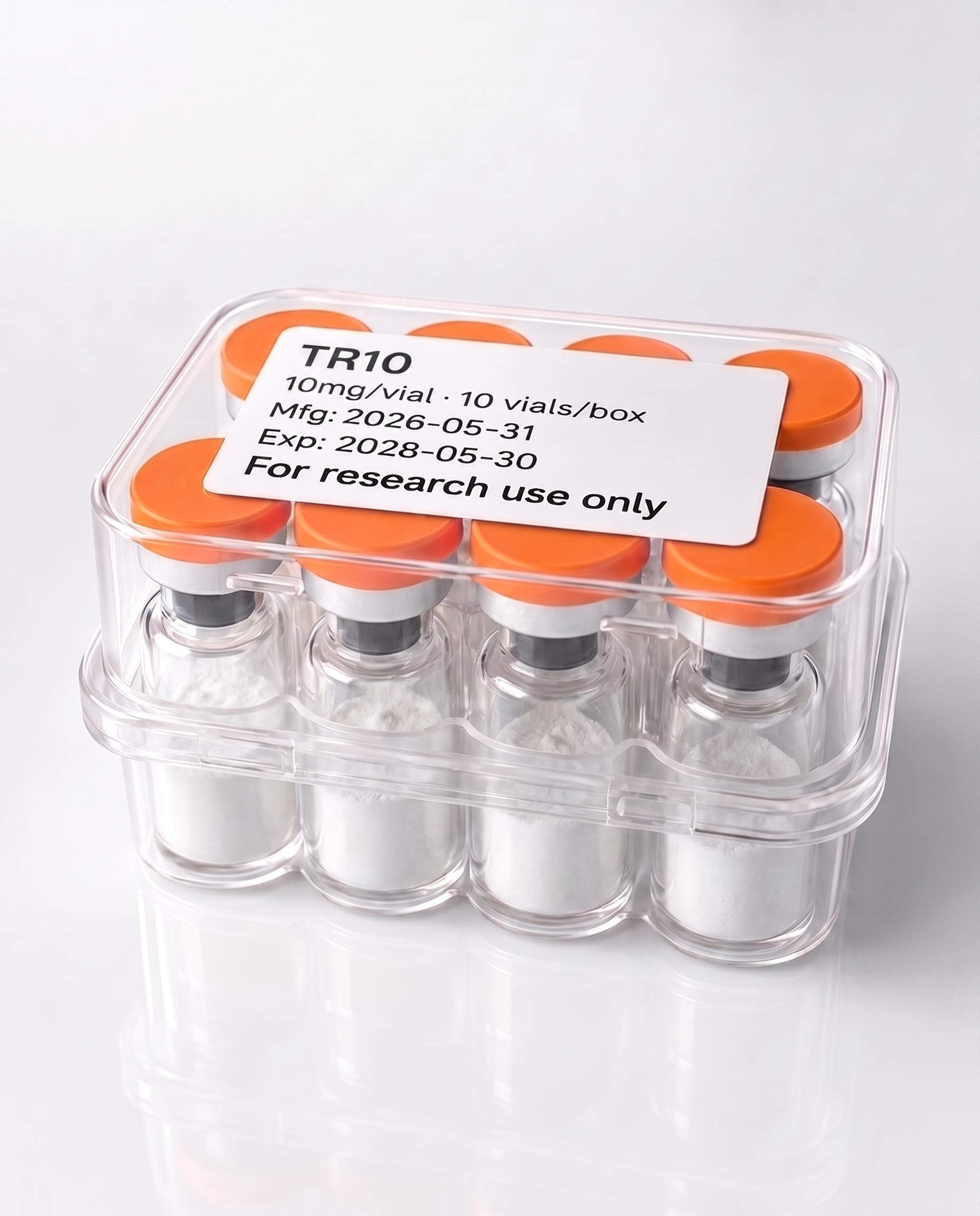LIMITLESS catálogo B2B | Tirzepatide | TR10 | 10 mg | Caja con 10 viales · Research Use Only